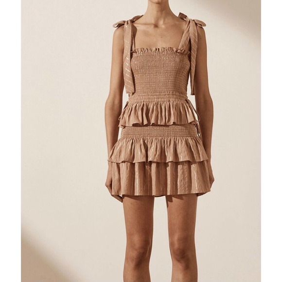 NWT House of harlow 1960 mini dress Brown Size small - Picture 1 of 8